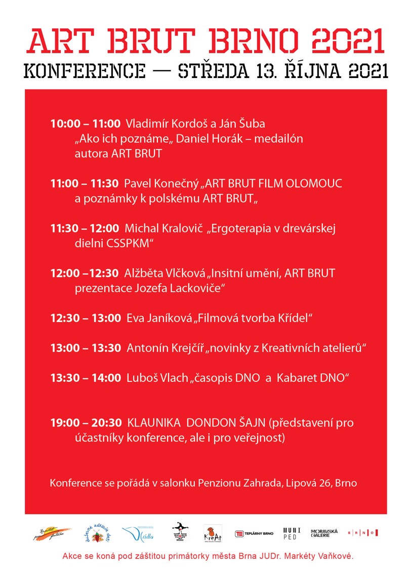 ART BRUT BRNO 2021, program konference
