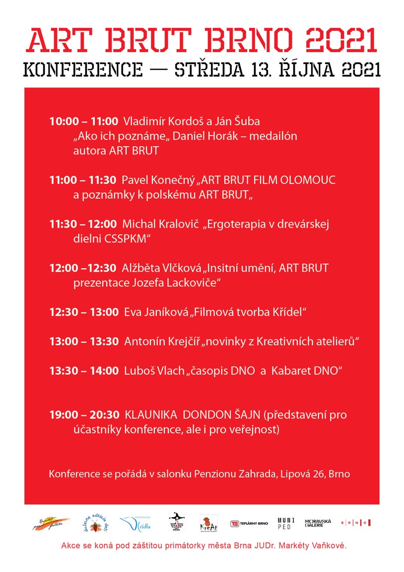 ART BRUT BRNO 2021, program konference