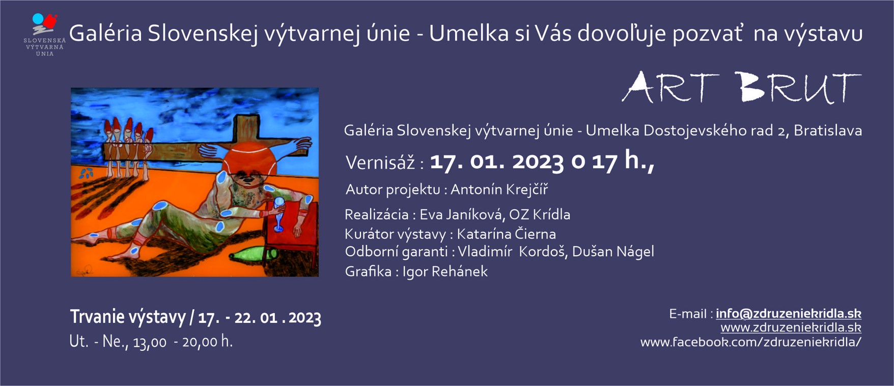 Výstava v galerii Umelka, Bratislava 2023 - pozvánka